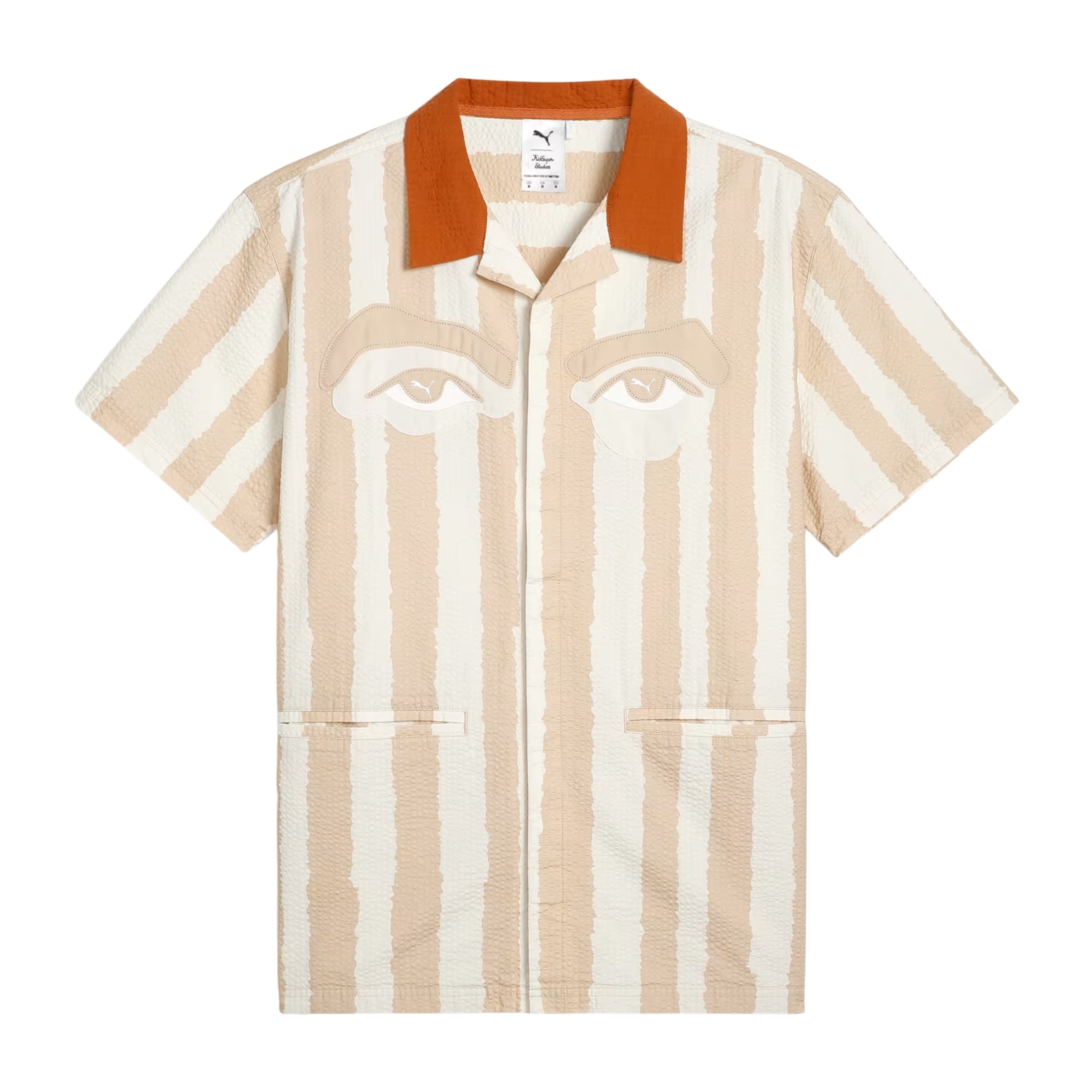 Puma Shirt X Kidsuper Pinstripe Eyes Rust-White